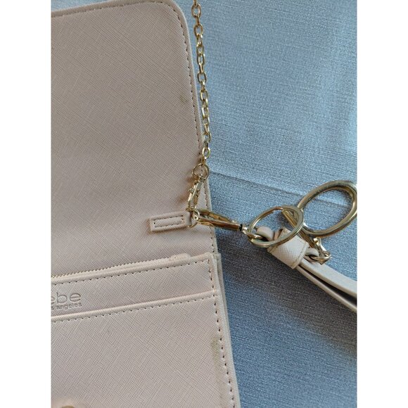 Bebe Shoulder Bag Chain Strap Pocketbook Brand Spellout Blush Pink Vegan Leather - Picture 16 of 16